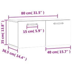 Vidaxl Stenska omarica rjavi hrast 80x36,5x35 cm inženirski les