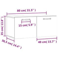 Vidaxl Stenska omarica dimljeni hrast 80x36,5x35 cm inženirski les