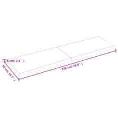 Vidaxl Kopalniški pult 180x50x(2-6) cm neobdelan trden les