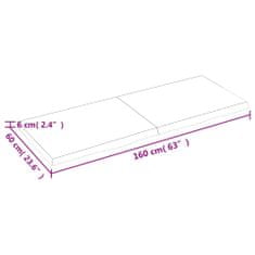 Vidaxl Kopalniški pult temno rjav 160x60x(2-6) cm obdelan trden les