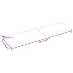 Vidaxl Kopalniški pult svetlo rjav 220x60x(2-4) cm obdelan trden les