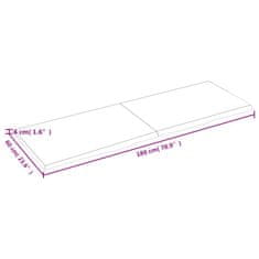 Vidaxl Kopalniški pult 180x60x(2-4) cm neobdelan trden les