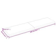 Vidaxl Kopalniški pult temno rjav 200x50x(2-6) cm obdelan trden les