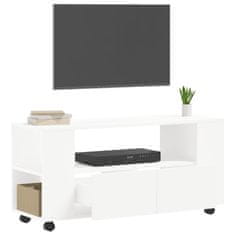 Vidaxl TV omarica bela 102x34,5x43 cm inženirski les