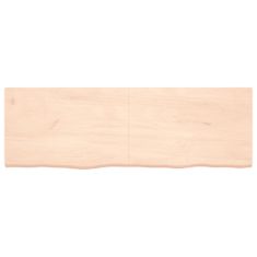 Vidaxl Stenska polica 180x60x4 cm neobdelana trdna hrastovina