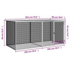 Vidaxl Kokošnjak s streho antracit 203x98x90 cm pocinkano jeklo