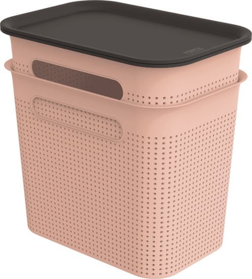 Rotho BRISEN škatla in pokrov, 2x7 L, roza