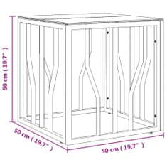 Vidaxl Klubska mizica srebrna 50x50x50 cm nerjaveče jeklo in steklo