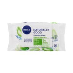 Nivea Naturally Good Organic Aloe Vera čistilni robčki za obraz 25 kos