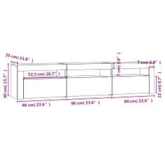 Vidaxl TV omarica z LED lučkami visok sijaj bela 180x35x40 cm