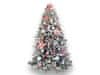 Okrašeno umetno božično drevo s 117 okraski PRINCE MAY 180 cm s stojalom in božičnimi okraski
