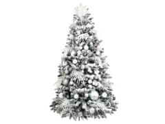 LAALU.cz Okrašeno umetno božično drevo s 109 okraski POLAR WHITE 150 cm s stojalom in božičnimi okraski