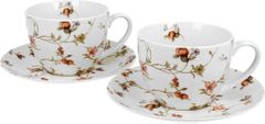 Duo Set 2 skodelic + krožnika Safa, 250 ml porcelan, darilna embalaža, 4135