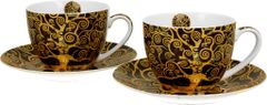 Set 2 skodelic + krožnika Klimt Drevo, 250 ml porcelan, darilna embalaža, 3564