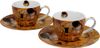 Duo Set 2 skodelic + krožnika Klimt Poljub, 110 ml porcelan, darilna embalaža, 4081