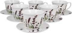 Duo Set 6 skodelic + krožniki Sivka, 250 ml, porcelan, darilna embalaža, 6671