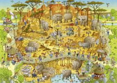 Heye Puzzle Mad ZOO: Afriška razstava 1000 kosov