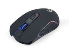 Gembird Mouse MUSGW-6BL-01, igralna, brezžična, RGB LED, 3200DPI, USB