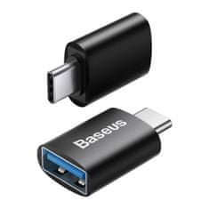 BASEUS ZJJQ000001 Ingenuity Mini OTG adapter USB-A na USB-C črn