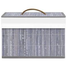 Vidaxl Škatle za shranjevanje iz bambusa 4 kosi sive