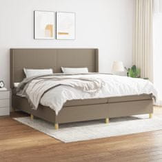 Vidaxl Box spring postelja z vzmetnico taupe 200x200 cm blago