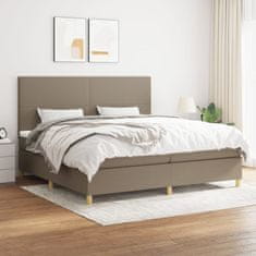 Vidaxl Box spring postelja z vzmetnico taupe 200x200 cm blago