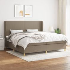 Vidaxl Box spring postelja z vzmetnico taupe 200x200 cm blago