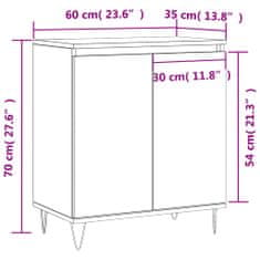 Vidaxl Komoda betonsko siva 60x35x70 cm inženirski les