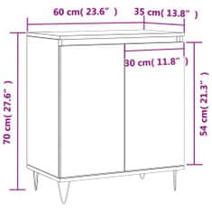 Vidaxl Komoda siva sonoma 60x35x70 cm inženirski les