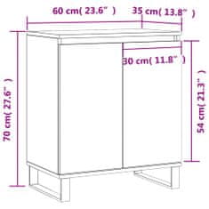 Vidaxl Komoda dimljeni hrast 60x35x70 cm inženirski les