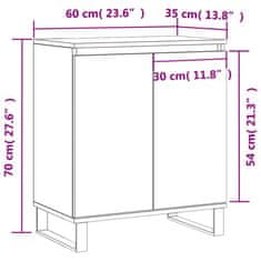 Vidaxl Komoda dimljeni hrast 60x35x70 cm inženirski les