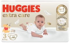 4x HUGGIES Extra Care 3 plenice za enkratno uporabo (6-10 kg) 40 kosov