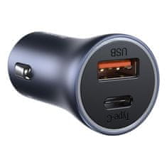 PRO 40W PD QC USB-C / USB hitri avtomobilski polnilec + kabel USB-C sive barve