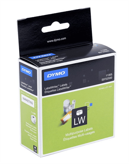 Dymo 11354 (S0722540) 57mm x 32mm x 1000 White, etikete