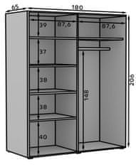 Trianova Garderobna omara Osma - 180 cm