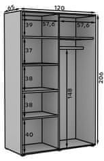 Trianova Garderobna omara Osma - 120 cm