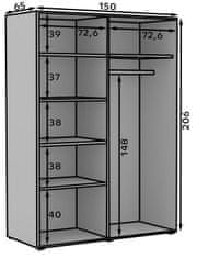 Trianova Garderobna omara Osma - 150 cm