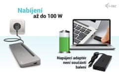 I-TEC USB-C kovinska ergonomska priklopna postaja z zaslonom 3x 4K, Power Delivery 100 W