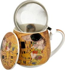 Duo Skodelica+pokrov+cedilo Klimt, 430 ml porcelan, darilna embalaža, 4913