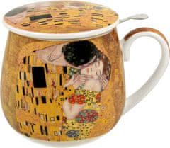 Duo Skodelica+pokrov+cedilo Klimt, 430 ml porcelan, darilna embalaža, 4913