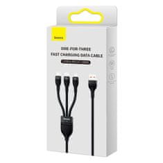 BASEUS Kabel 3v1 USB z USB-C / iPhone Lightning / micro USB 1,2 m - črn