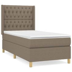 Vidaxl Box spring postelja z vzmetnico taupe 90x200 cm blago