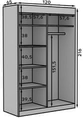 Trianova Garderobna omara Osgar - 120 cm