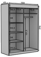 Trianova Garderobna omara Osgar - 150 cm