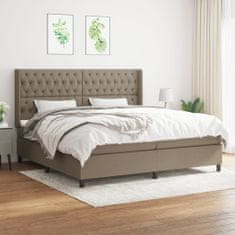 Vidaxl Box spring postelja z vzmetnico taupe 200x200 cm blago