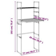 Vidaxl Polica za pralni stroj 77x52x192 cm aluminij