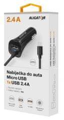 Aligator Avto polnilec 2xUSB izhod 2,4A, črn