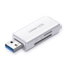 slomart ugreen prenosni bralnik kartic tf/sd pod usb 3.0 bela (cm104)