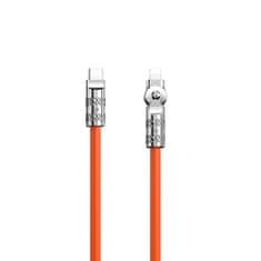 DUDAO Močan kotni kabel za iPhone USB-C - Lightning 30W 1m vrtenje 180 oranžna