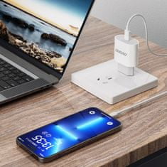 slomart dudao hitri polnilec usb-c power delivery 20w bela + usb-c - lightning kabel 1m (a8seu)